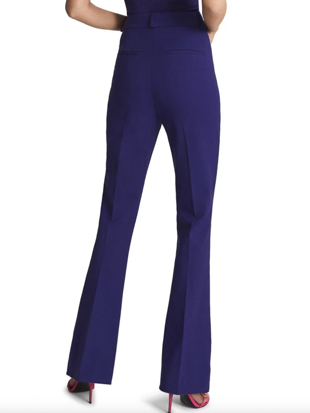 Reiss Dylan Flare Pants Purple Size 8 Brand New with Tags NWT Work Trousers - Picture 2 of 11